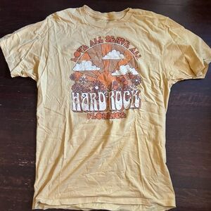 Hard Rock Cafe Florence Mustard Graphic Tee sz M